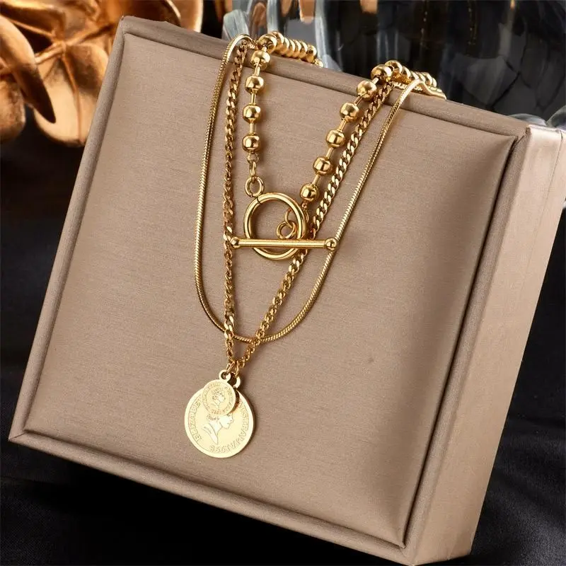 Women's 304 Stainless Steel Necklace - 18K Gold-Plated gallery image 2