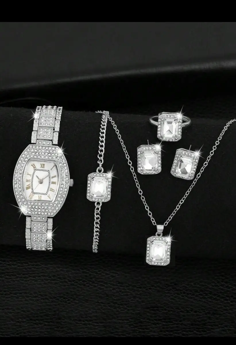 5-Piece Women's Quartz Watch & Pearl Heart Jewelry Gift Set for Women gallery image 2