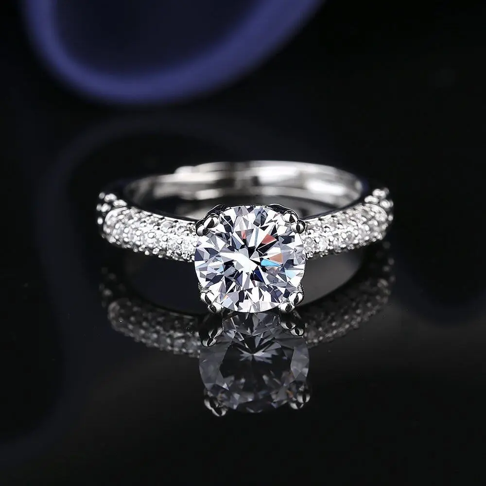 Elegant Moissanite Engagement Ring for Women 2 Carat gallery image 2