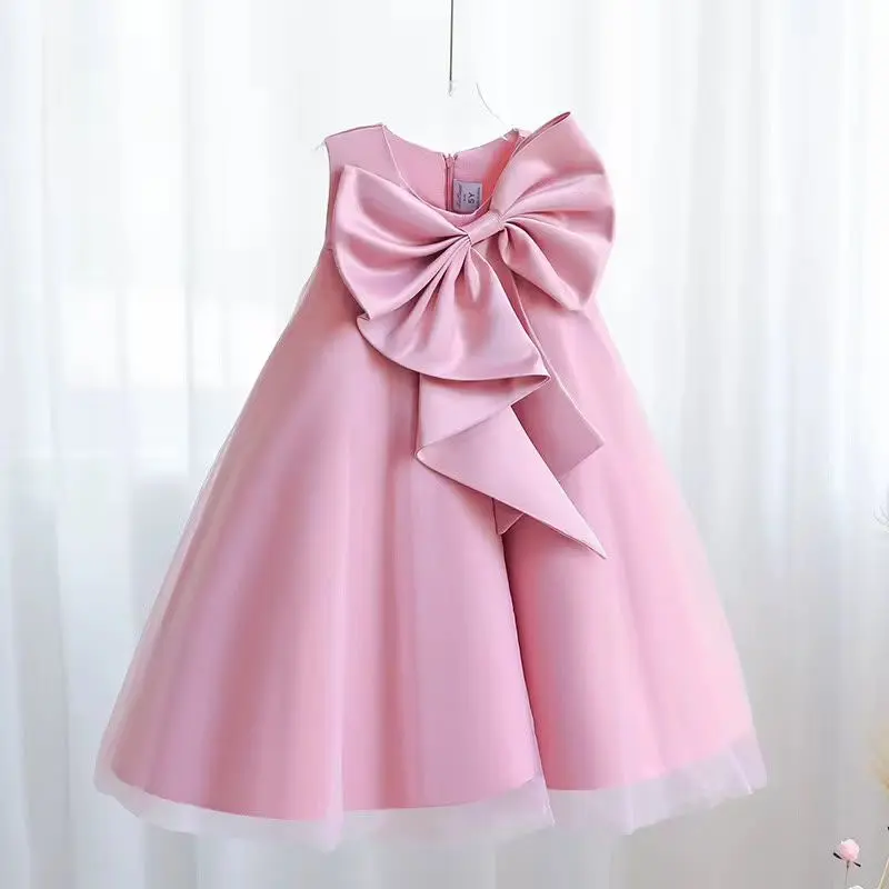 Luxury Satin Princess Tutu Dress for Girls Party & Special Occasions - Cream White  gallery image 6
