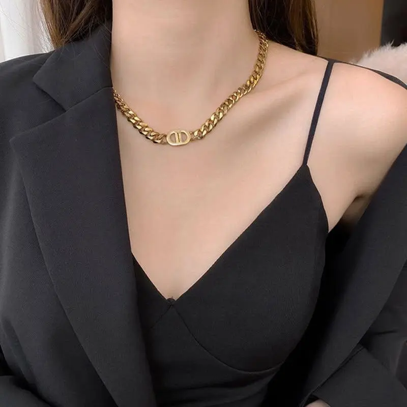 Luxury Gold Cuban Link Necklace & Bracelet Matching Jewelry Set gallery image 6