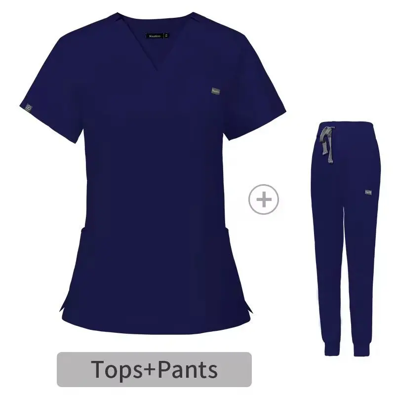 Premium Women's V-Neck Medical Scrub Set - Comfortable Nurse Uniform gallery image 3