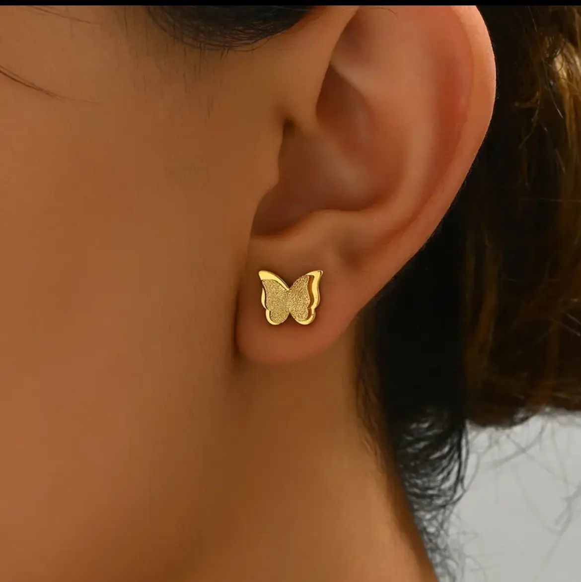 Gold-Plated Stud Earrings - 18K Stainless Steel Jewelry for All Seasons gallery image 5