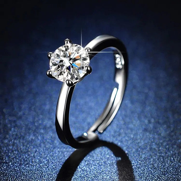 1 Carat Radiant Geometry Adjustable Rhinestone Ring gallery image 4