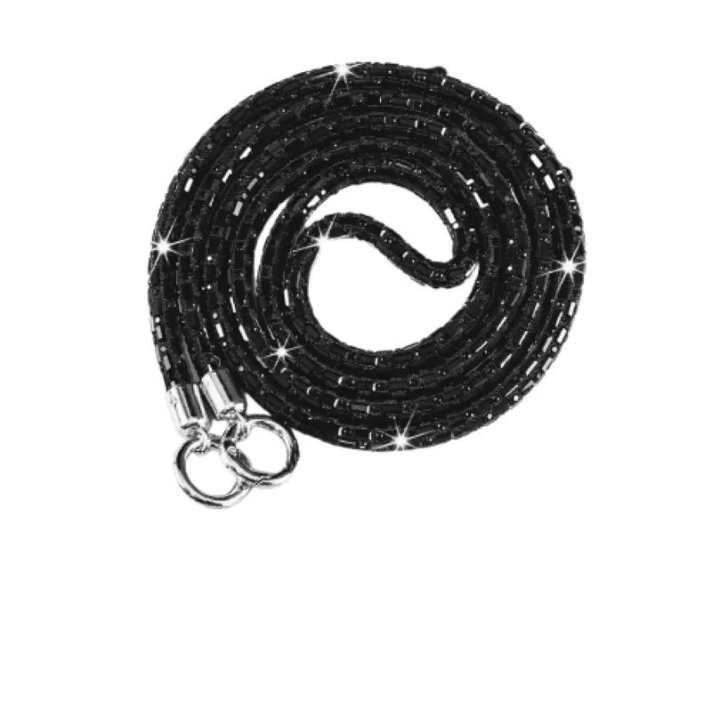 Luxury Baguette Rhinestone Crossbody Phone Lanyard 116 cm with 2 Clips - Silver gallery image 8
