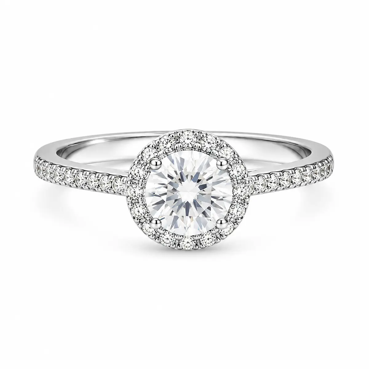 Vintage 1 Carat Six-Prong Moissanite Engagement Ring for Women Adjustable gallery image 1