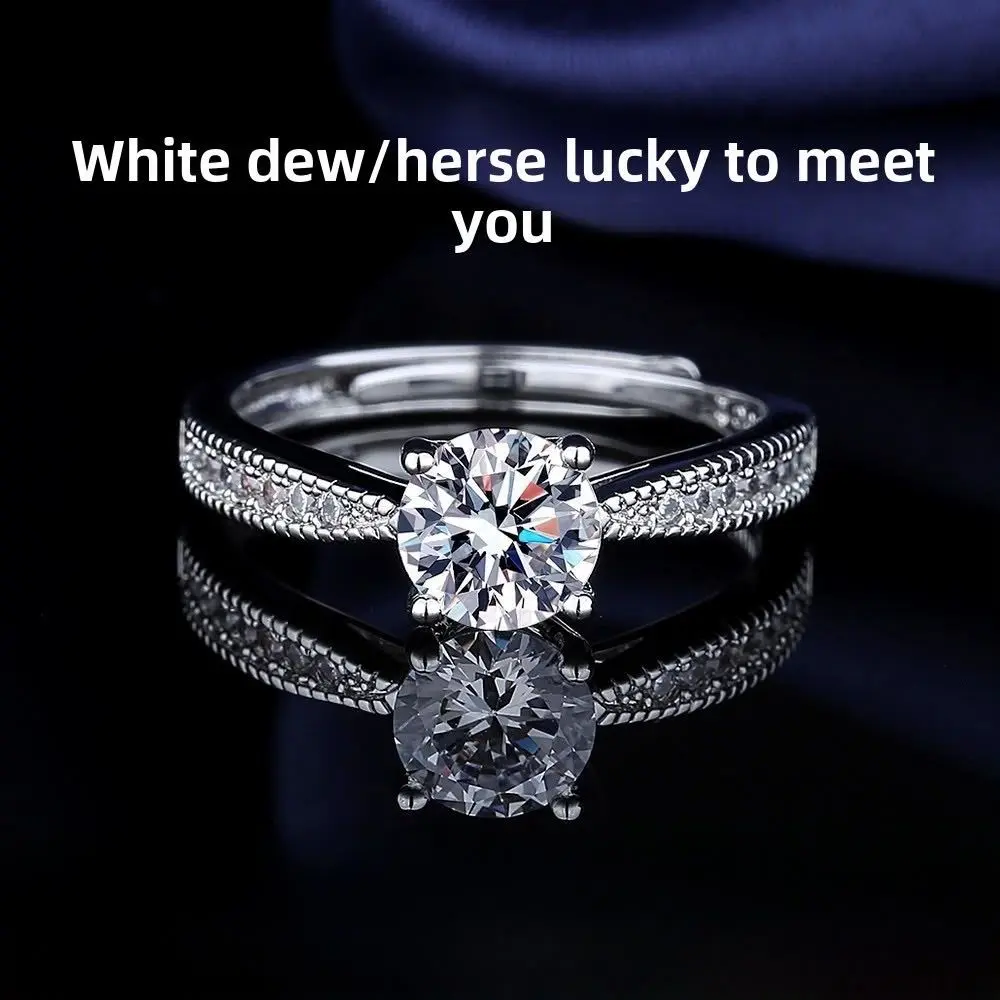 Luxury 1 Carat Moissanite Engagement Ring - Korean Style for Women gallery image 3
