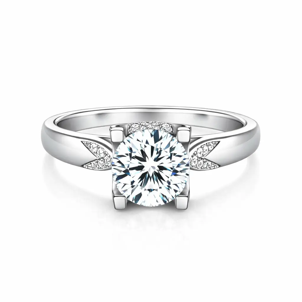Midnight Crown Round-Cut High Carbon Diamond Engagement Ring gallery image 1