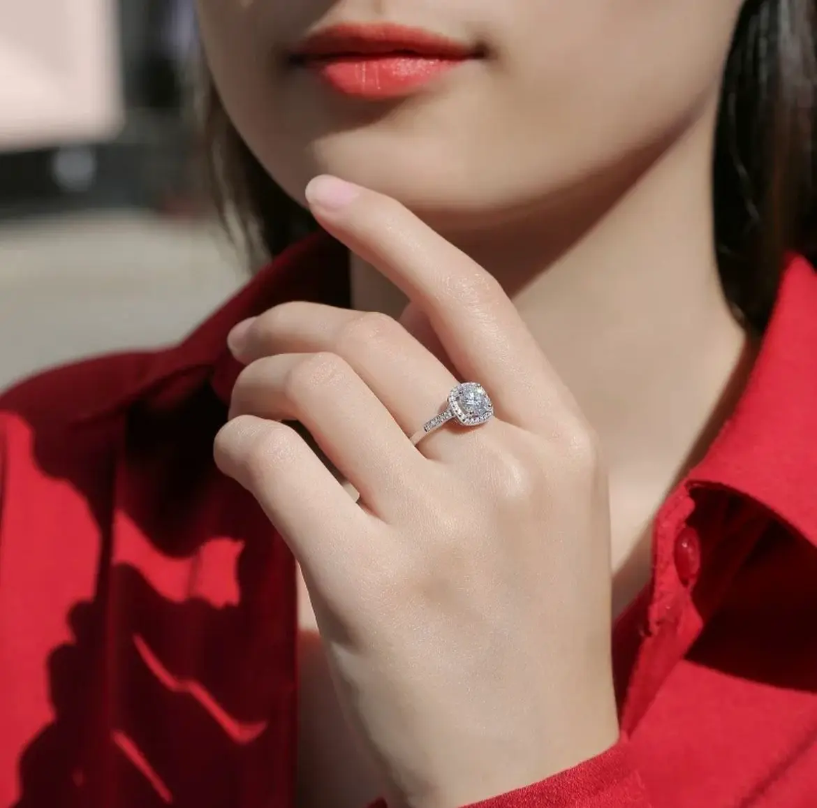 1 Carat Moissanite Adjustable Ring in 925 Silver with Real Gold - GRA Cert gallery image 4