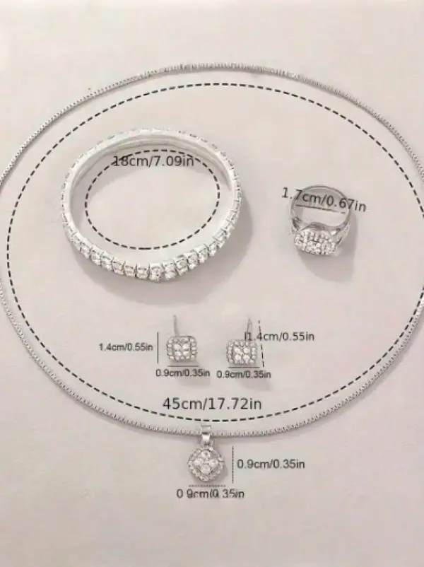 7PCS Fashion Women's Watch & Rhinestone Jewelry Collection Gift Box Set gallery image 2