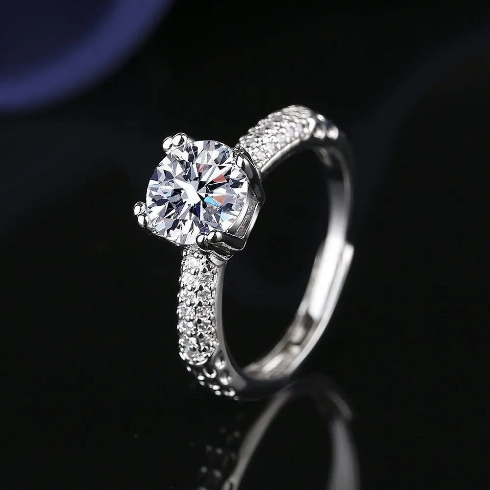 Elegant Moissanite Engagement Ring for Women 2 Carat gallery image 4