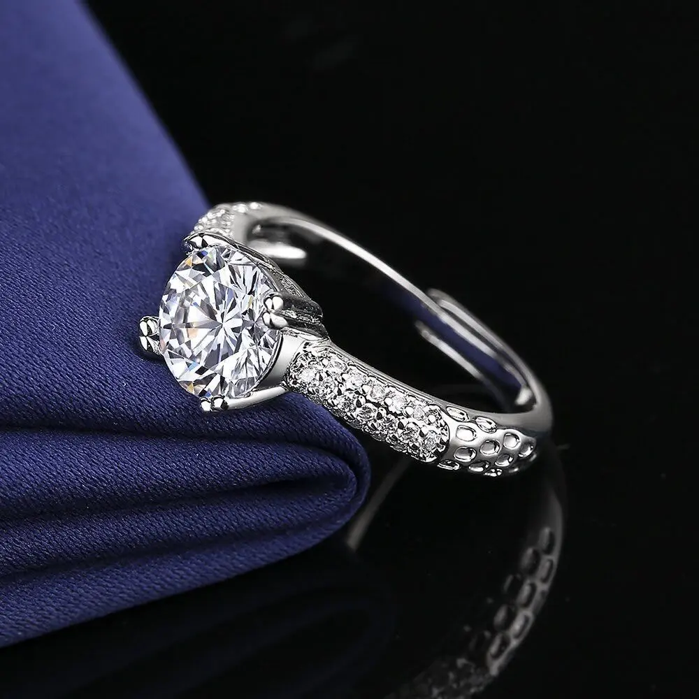 Elegant Moissanite Engagement Ring for Women 2 Carat gallery image 3