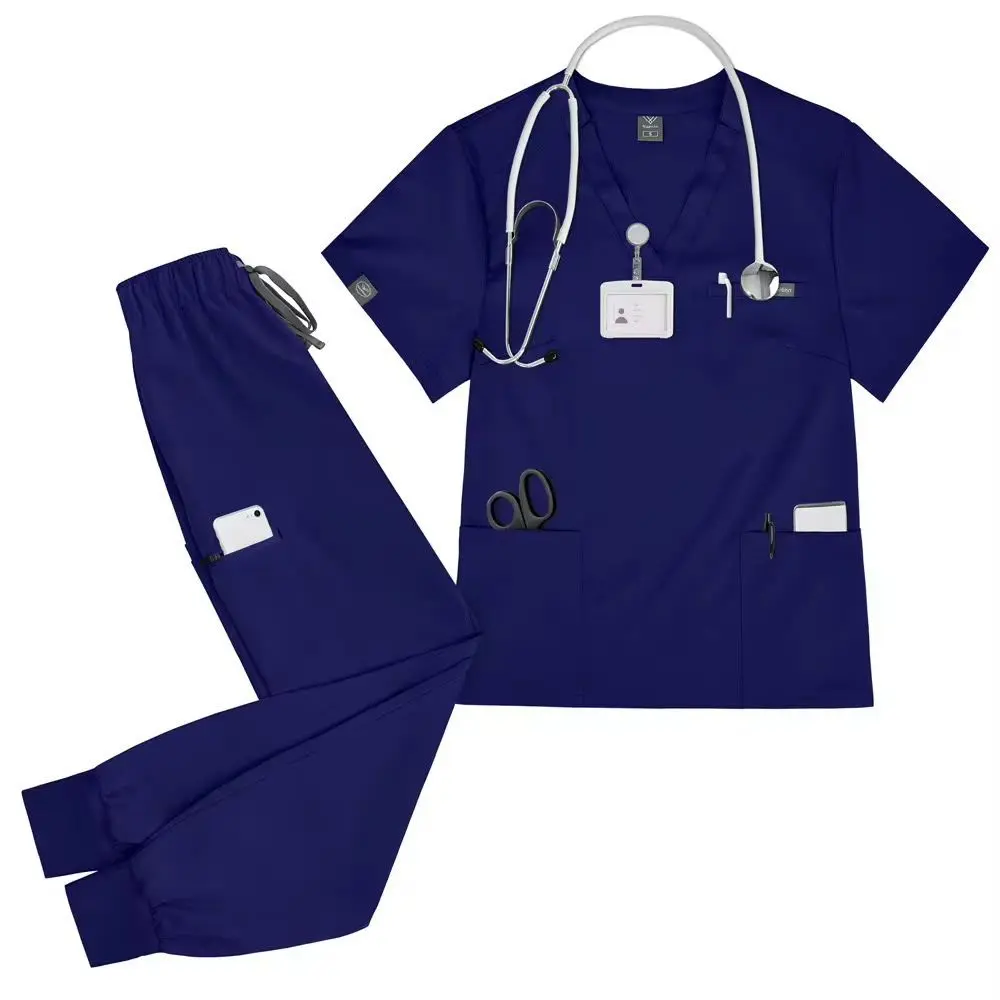 Premium Women's V-Neck Medical Scrub Set - Comfortable Nurse Uniform gallery image 4