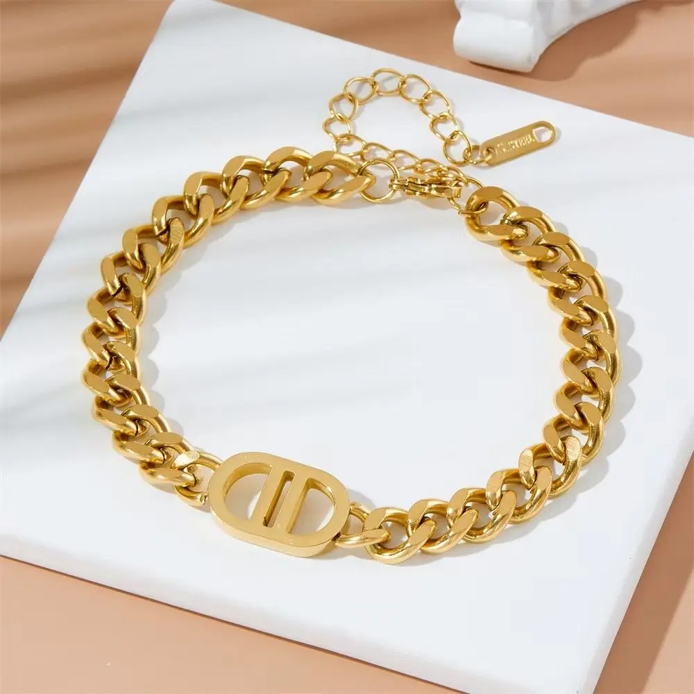 Luxury Gold Cuban Link Necklace & Bracelet Matching Jewelry Set gallery image 2