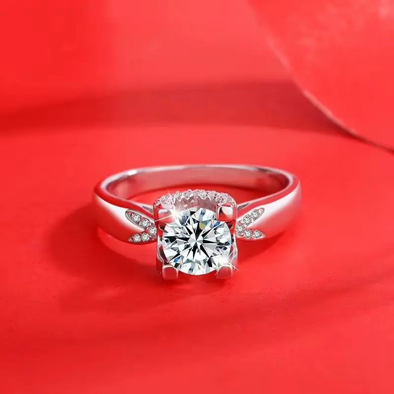Midnight Crown Round-Cut High Carbon Diamond Engagement Ring gallery image 4