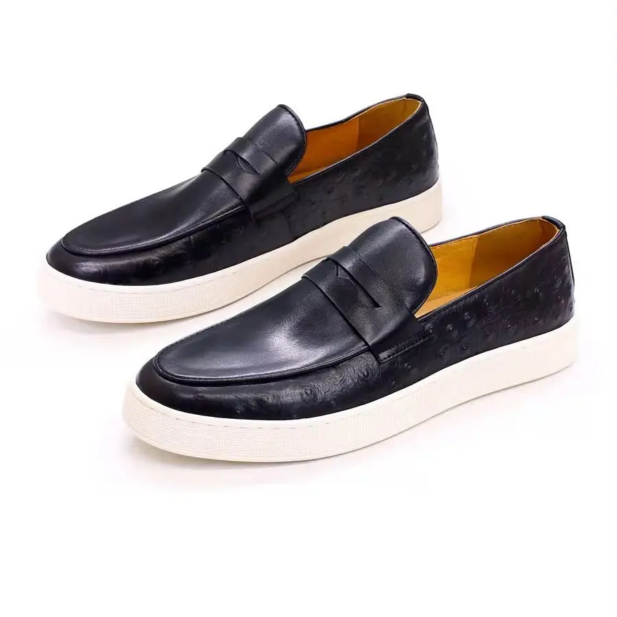 Men's British Style PU Leather Loafers - Breathable Casual Slip-On Shoes - Brown gallery image 6