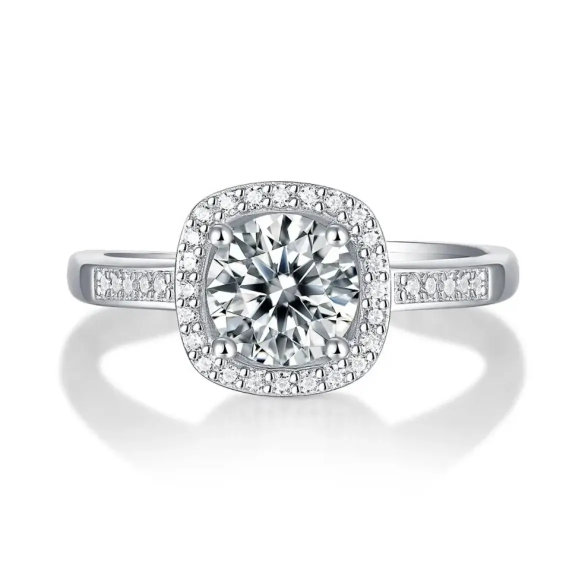 1 Carat Moissanite Adjustable Ring in 925 Silver with Real Gold - GRA Cert gallery image 5