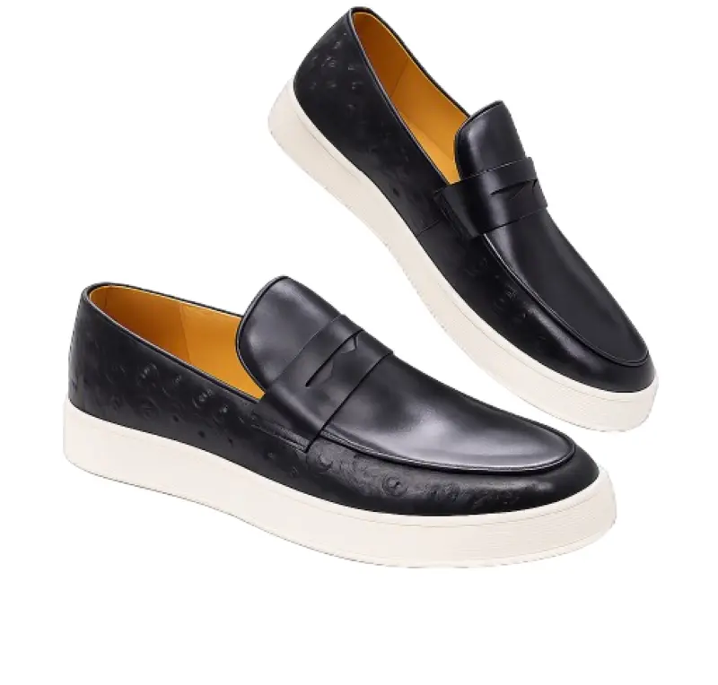 Men's British Style PU Leather Loafers - Breathable Casual Slip-On Shoes - Brown gallery image 2