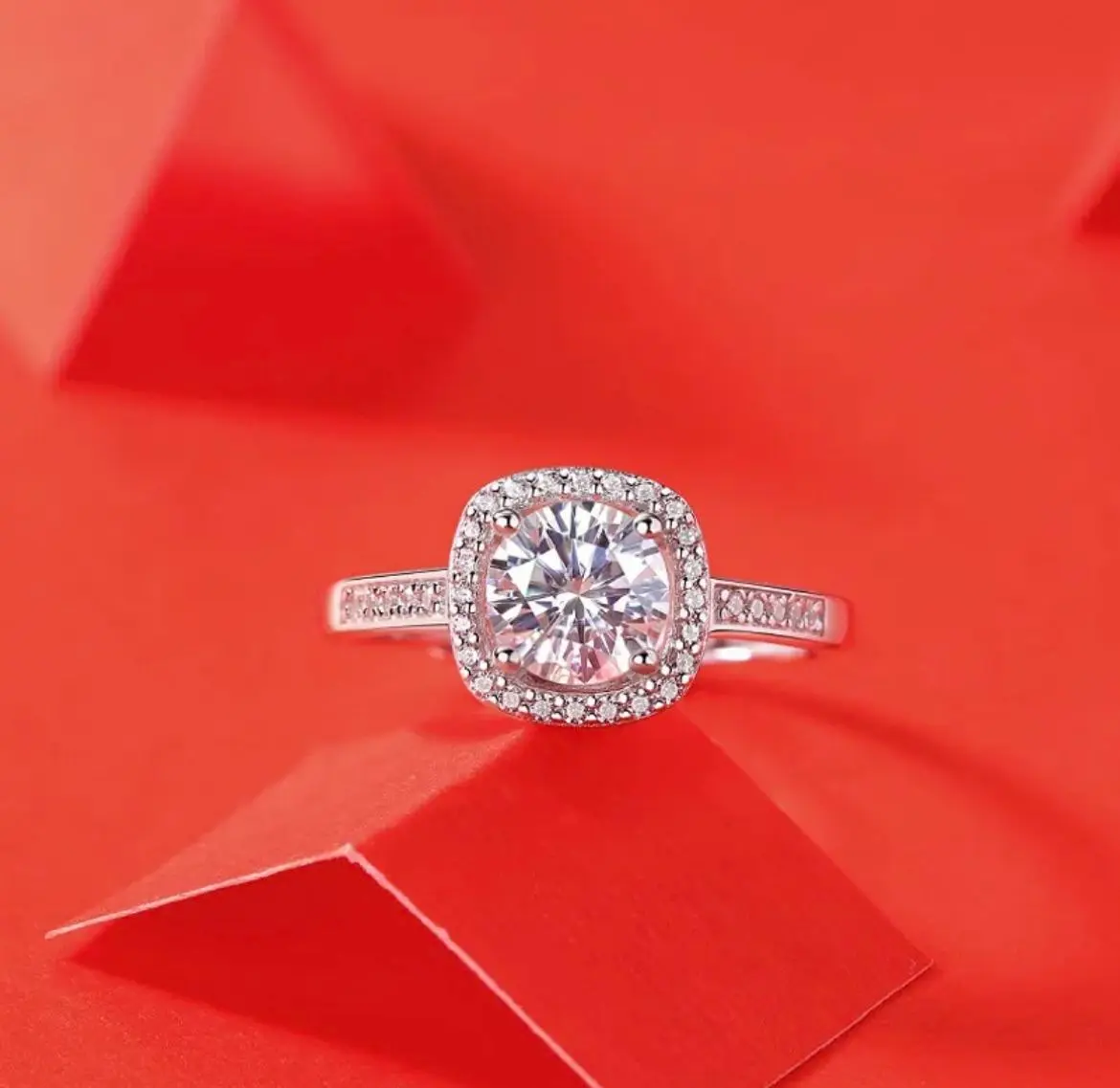 1 Carat Moissanite Adjustable Ring in 925 Silver with Real Gold - GRA Cert gallery image 3