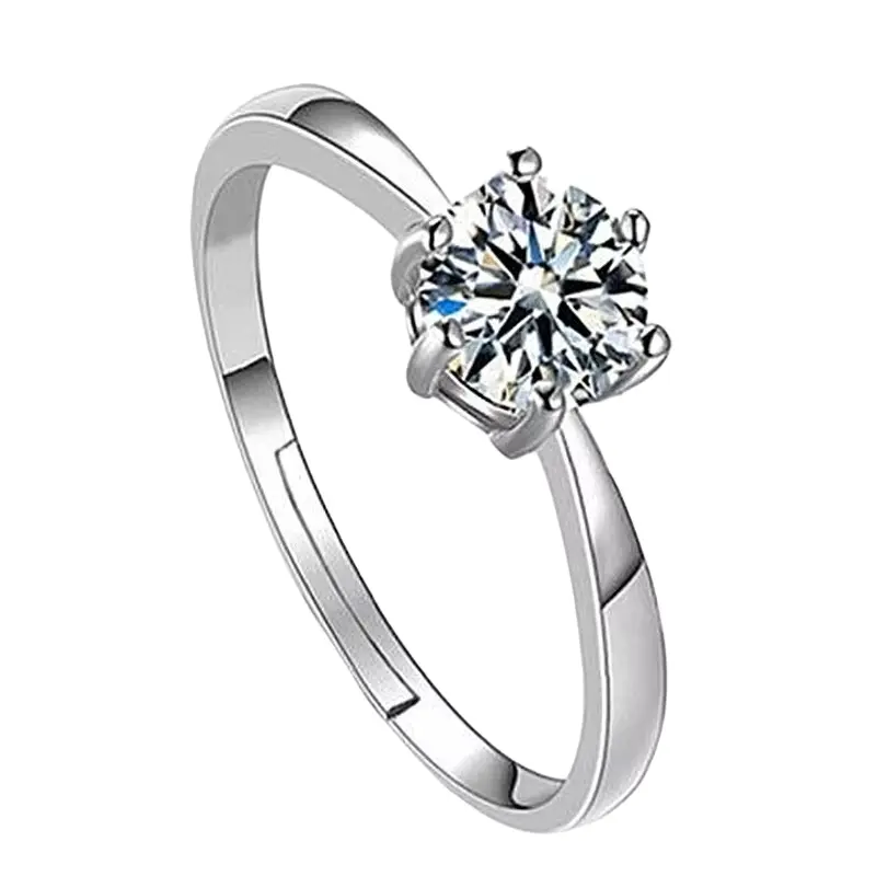 Adjustable 1 Carat Solitaire Engagement Ring - Timeless Six-Claw Design gallery image 1