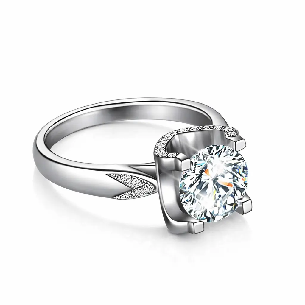 Midnight Crown Round-Cut High Carbon Diamond Engagement Ring gallery image 2