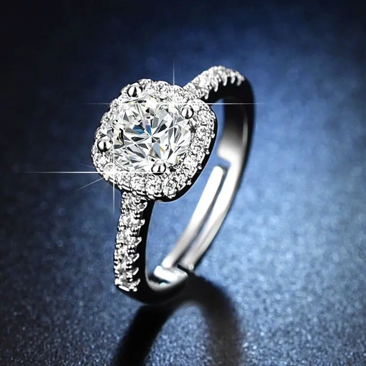 Radiant Geometry Adjustable Rhinestone Ring gallery image 2