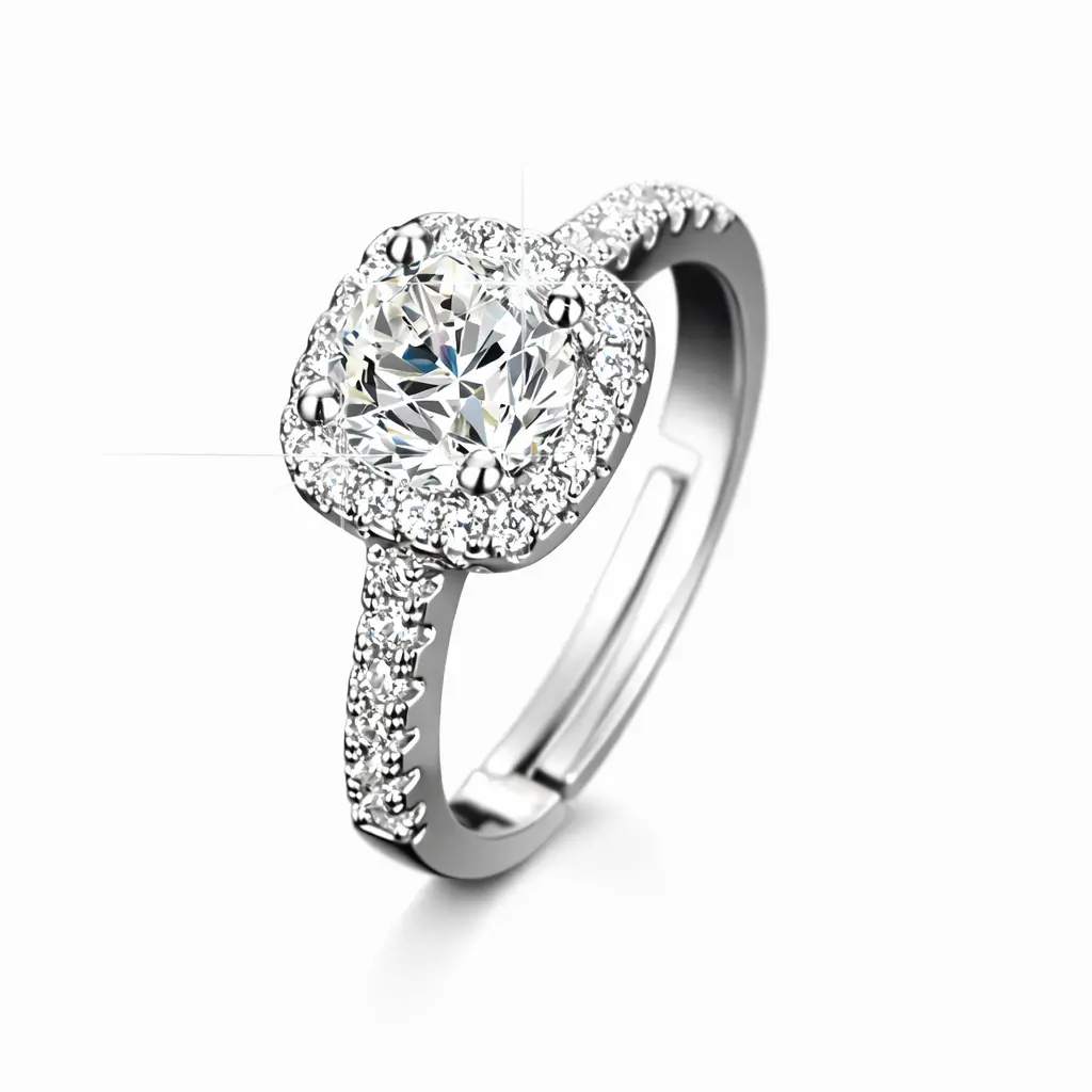 Radiant Geometry Adjustable Rhinestone Ring gallery image 1