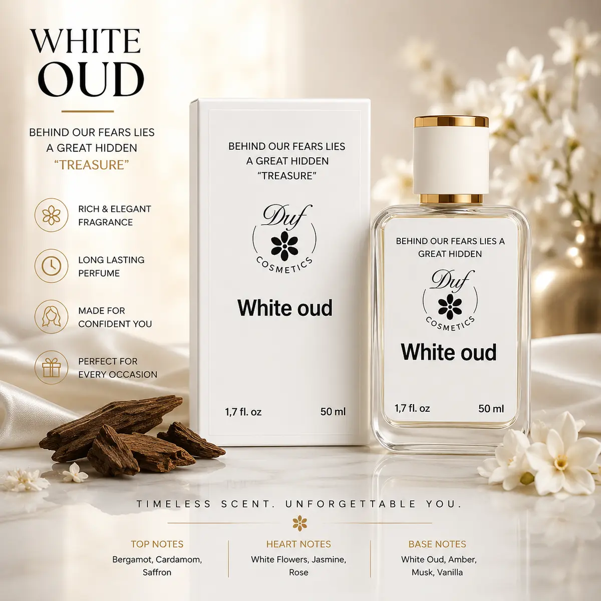 White Oud Luxury Oil-Based Perfume - Long-Lasting Unisex Fragrance gallery image 2