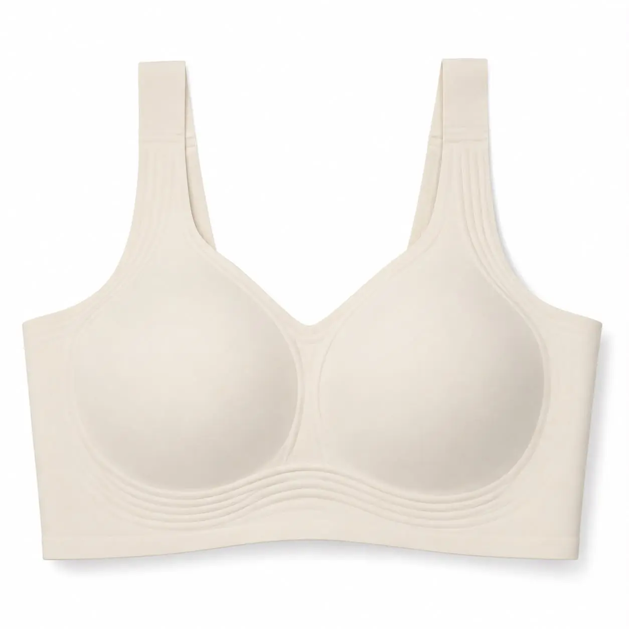 Seamless Push-Up Bra for Women - Wire-Free Full Support Comfort Bra - Cream white