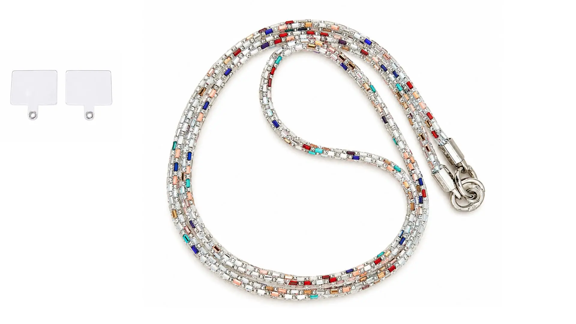 Luxury Crystal Rhinestone Phone Lanyard & Keychain Strap with 2 Adapters