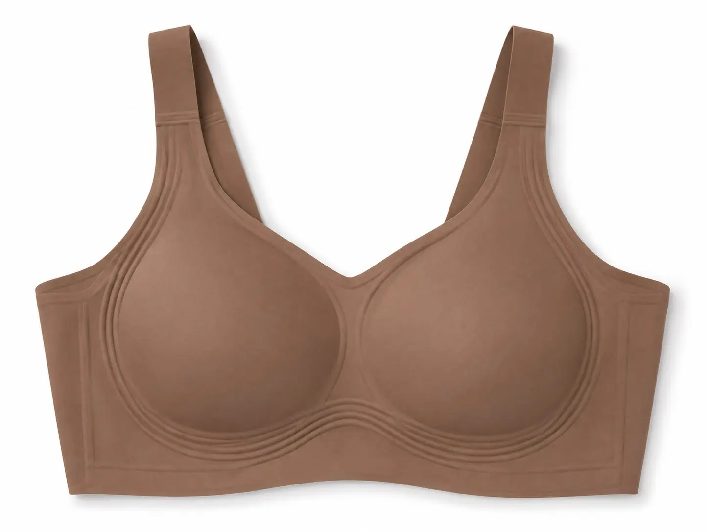Seamless Push-Up Bra for Women - Wire-Free Full Support Comfort Bra - Coffee