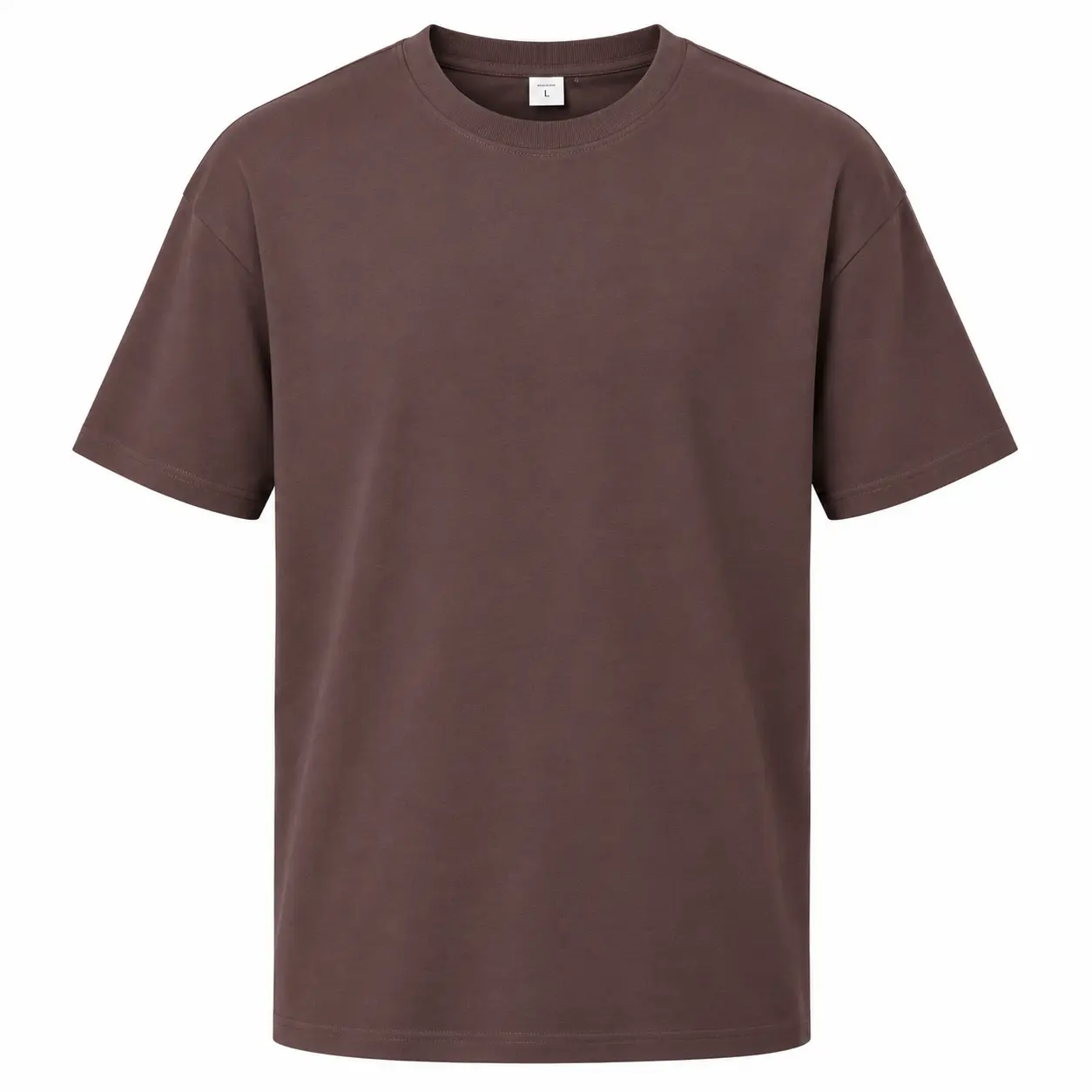 Premium Heavyweight 100% Cotton T-Shirt - Classic Regular Fit - Brown - S
