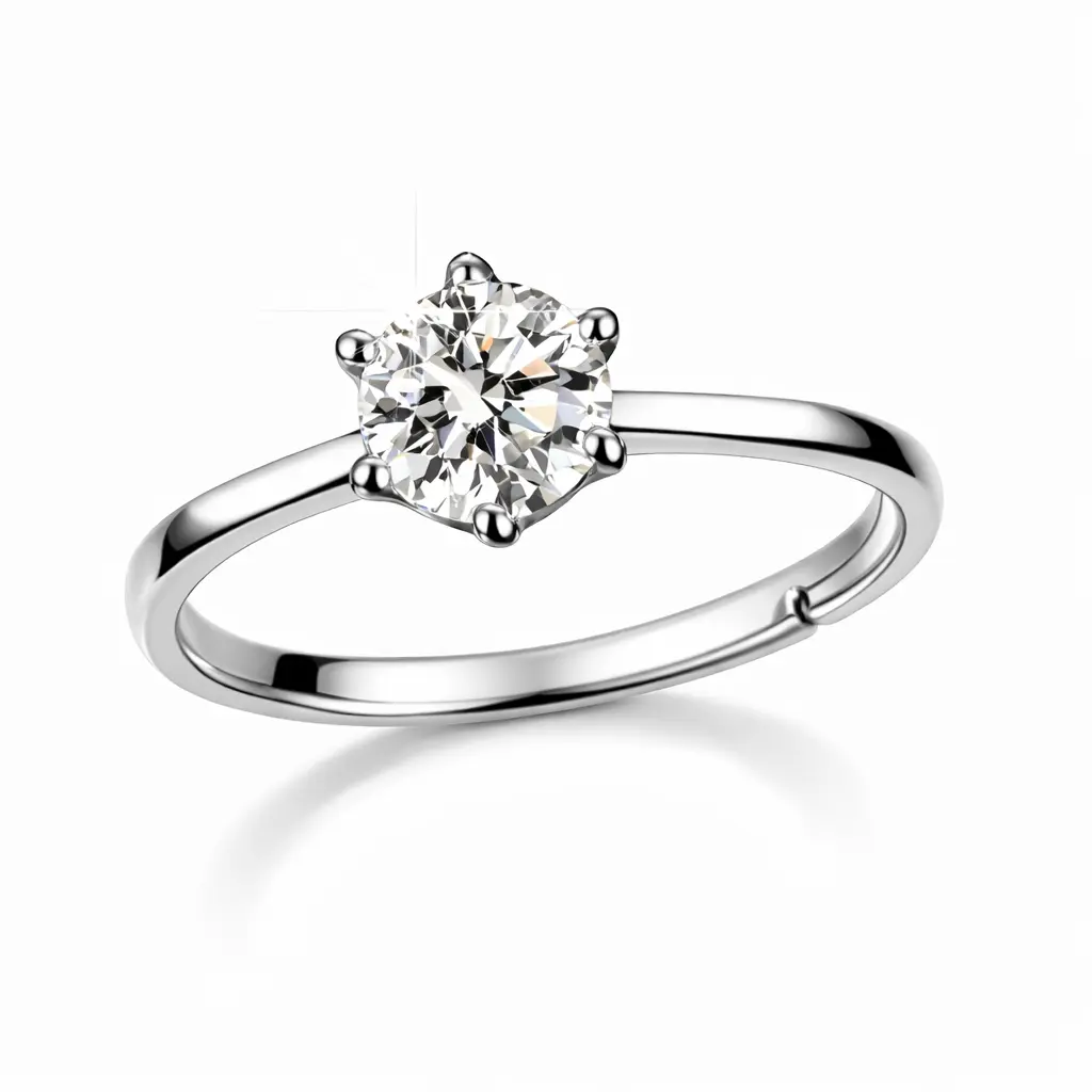 1 Carat Radiant Geometry Adjustable Rhinestone Ring