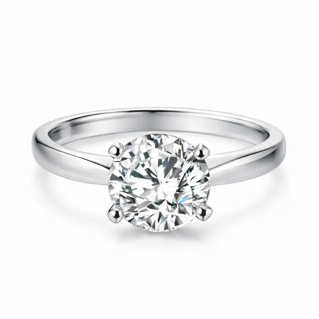 1 Carat Six-Prong Diamond Ring Adjustable Wedding Ring Women