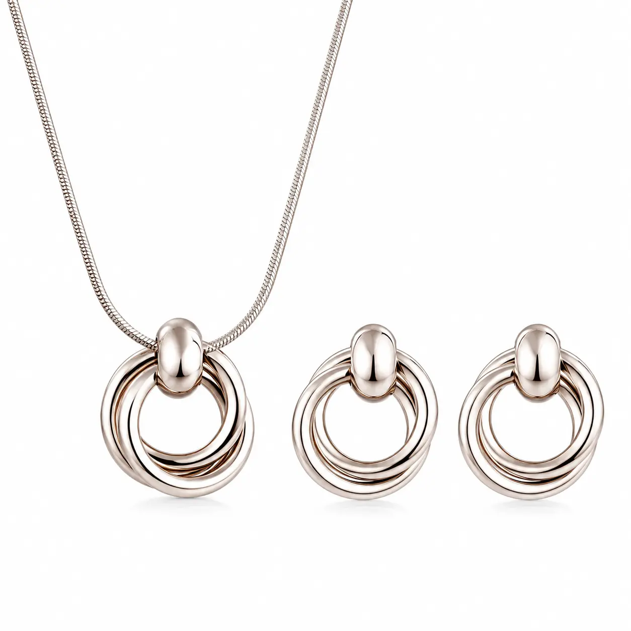 18K Gold Plated Irregular Snake Chain Necklace for Women in Stainless Steel - Silver