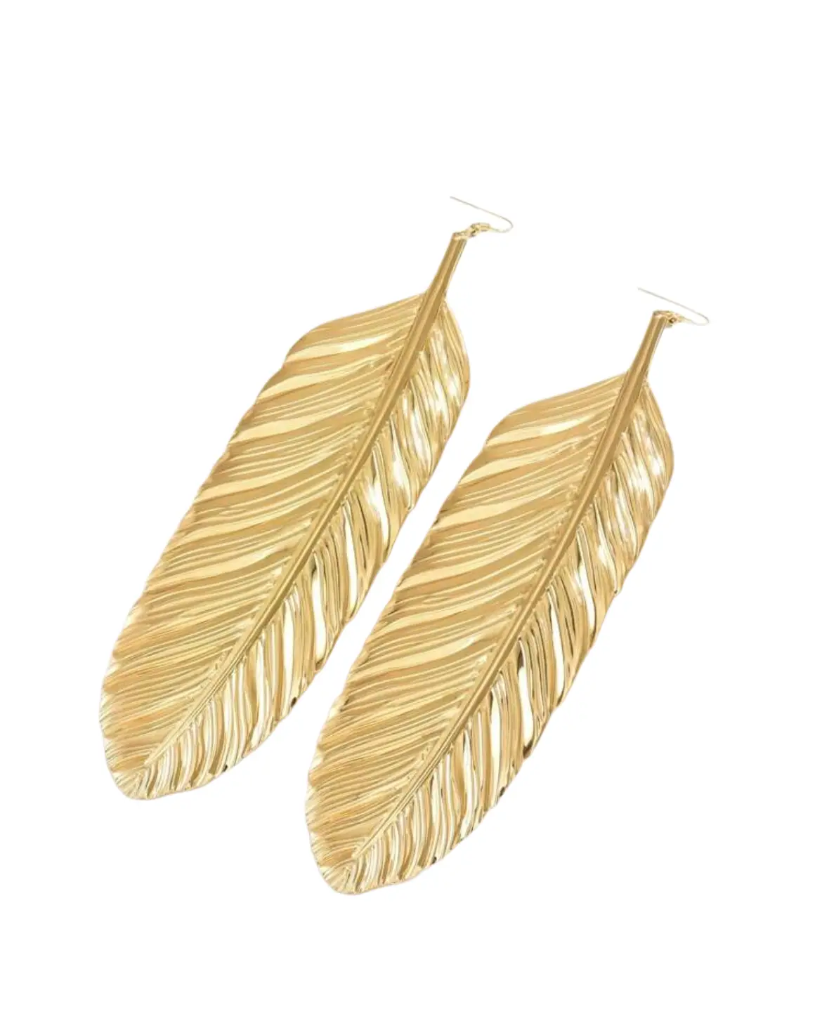 Bold Gold-Tone Lèaf Earrings - Exaggerated Summer Statement Jewelry