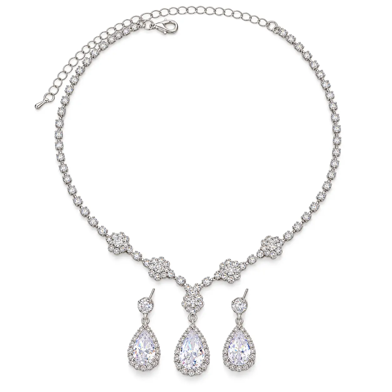 Women's Necklace Jewelry Set with Flower Pattern with Electroplated Alloy