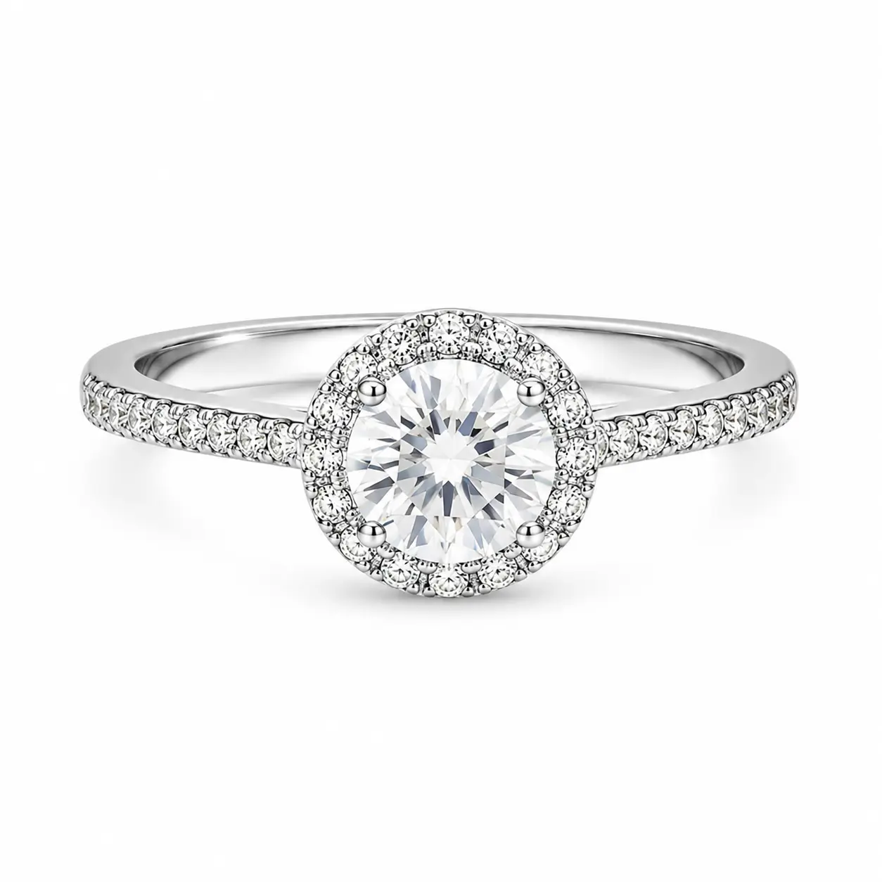 Vintage 1 Carat Six-Prong Moissanite Engagement Ring for Women Adjustable