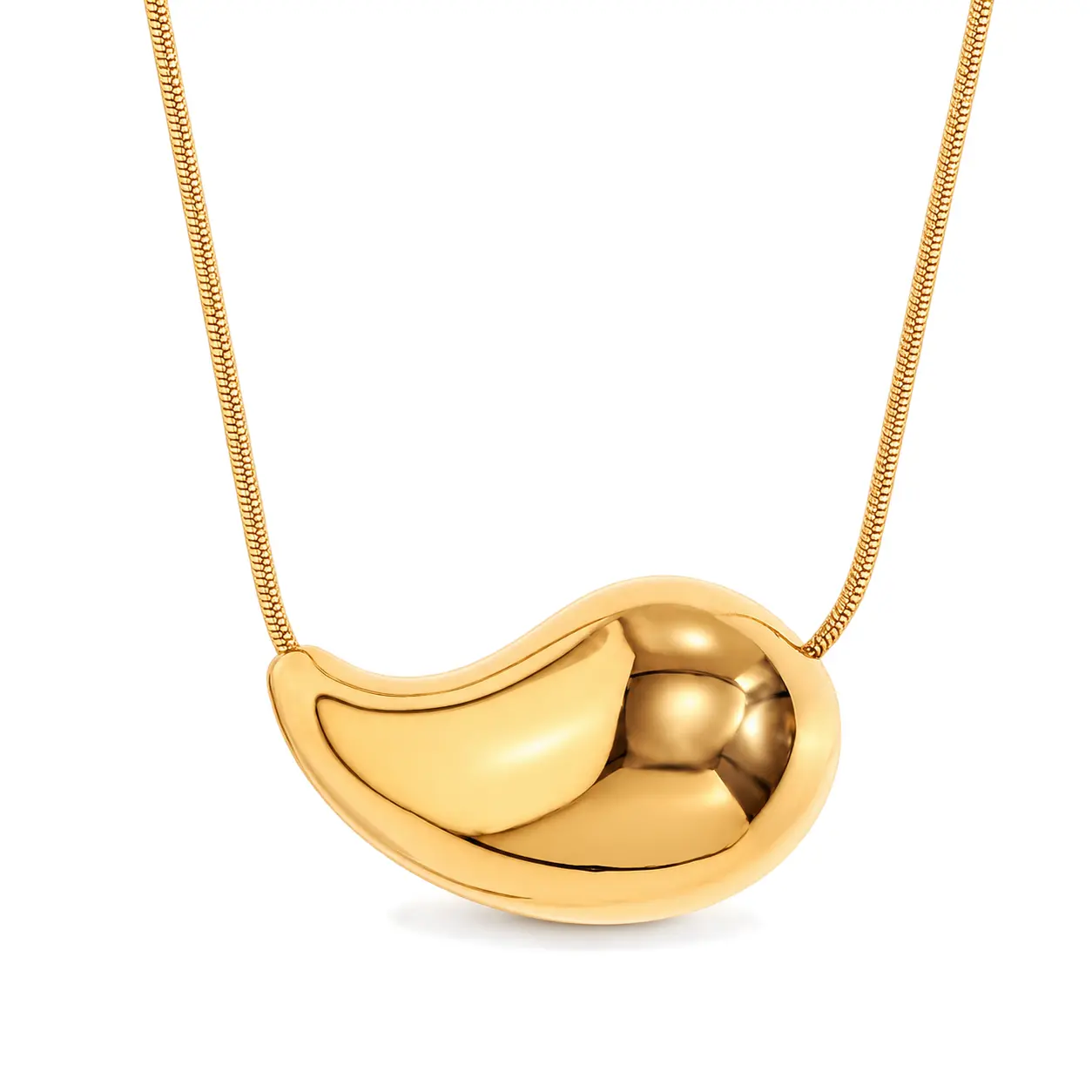 Geometric Snake Chain Necklace for Women - Gold