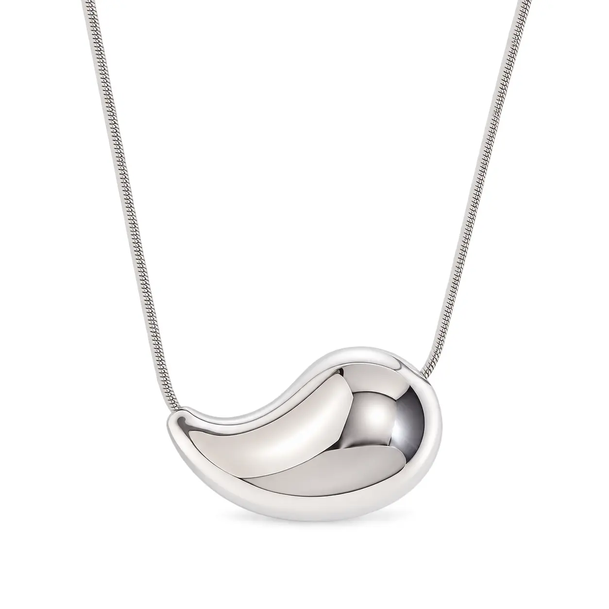 Geometric Snake Chain Necklace for Women - Steel