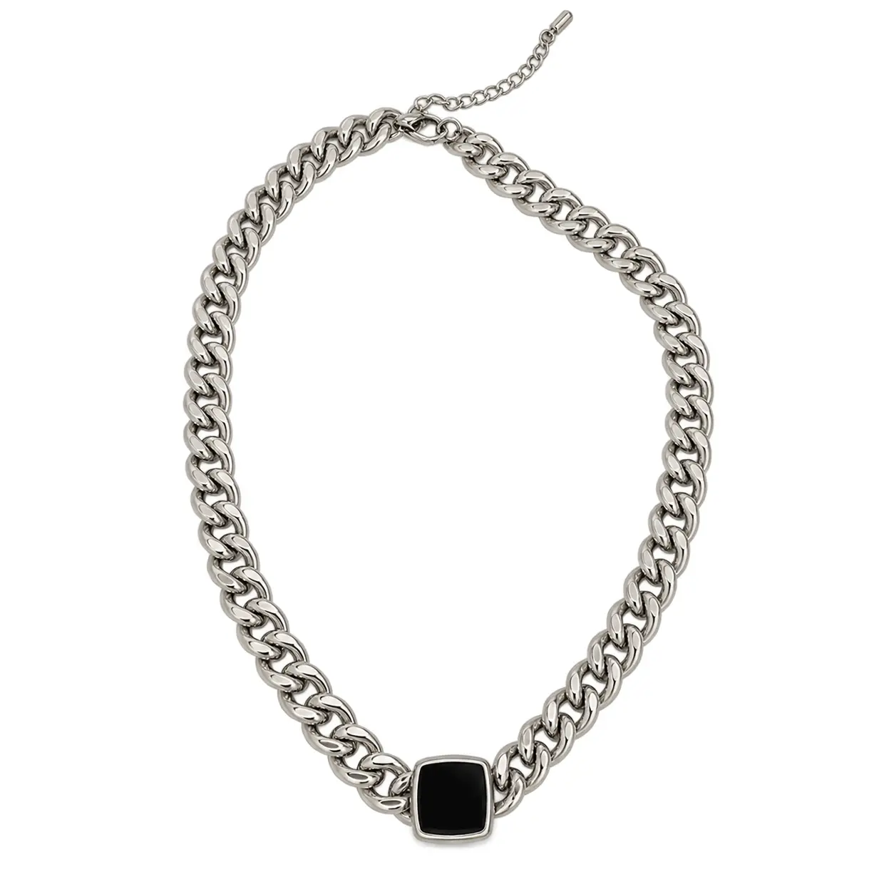 Silver Splicing Necklace for Women - Titanium Steel, 17.5 cm