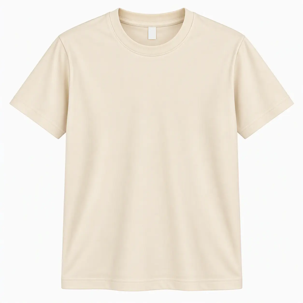 Premium Heavyweight 100% Cotton T-Shirt - Classic Regular Fit - Cream White - M