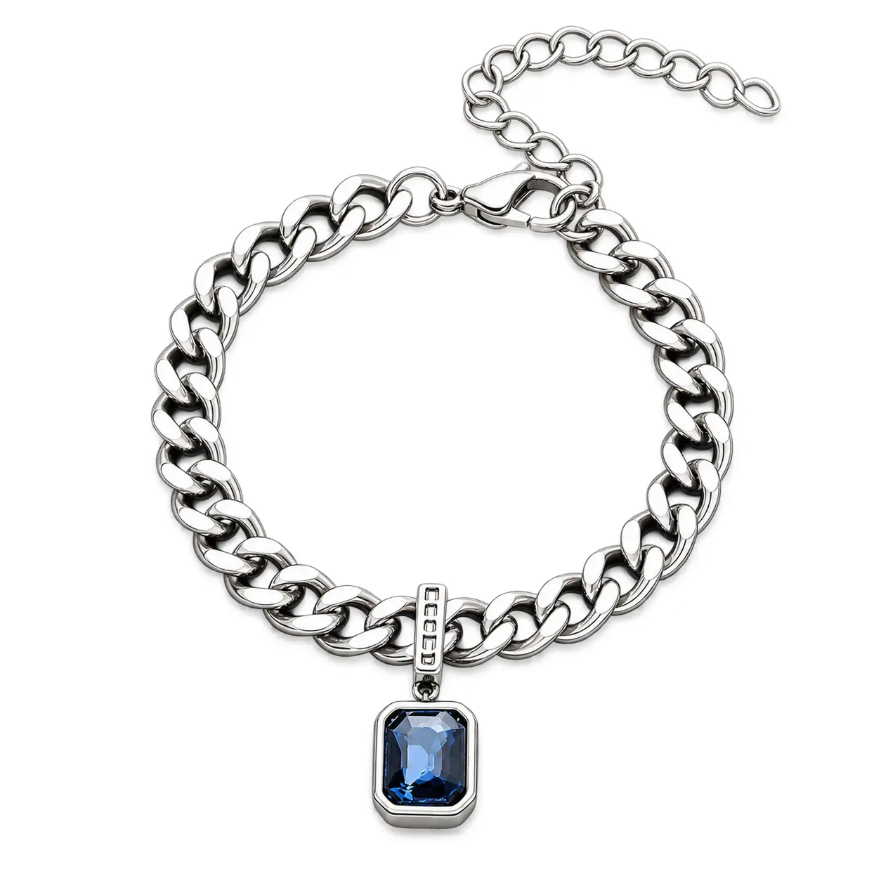 Unisex Colour Zircon Cuban Bracelet - S565-A