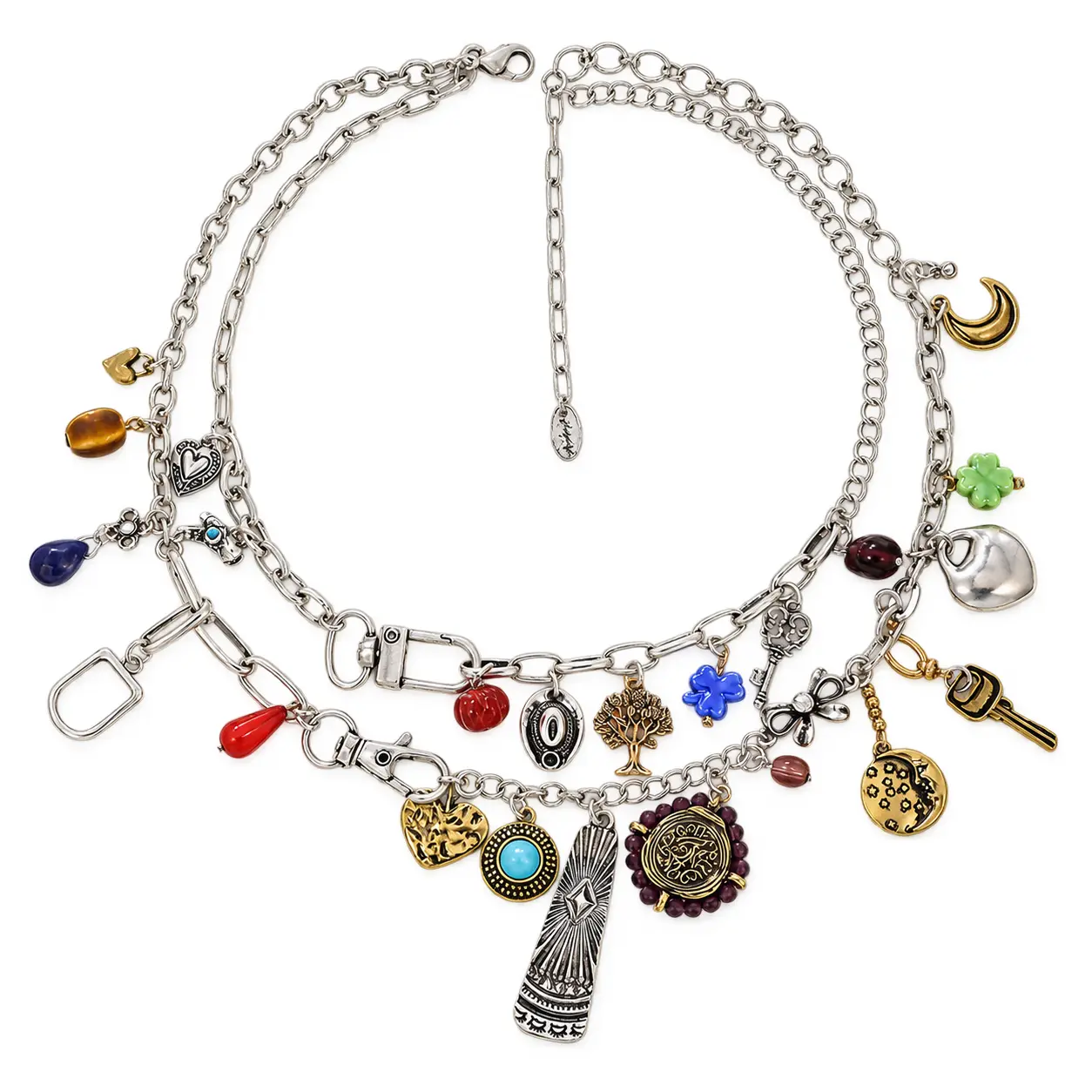 Color Block Vacation Necklace for Women with Electroplated Design and