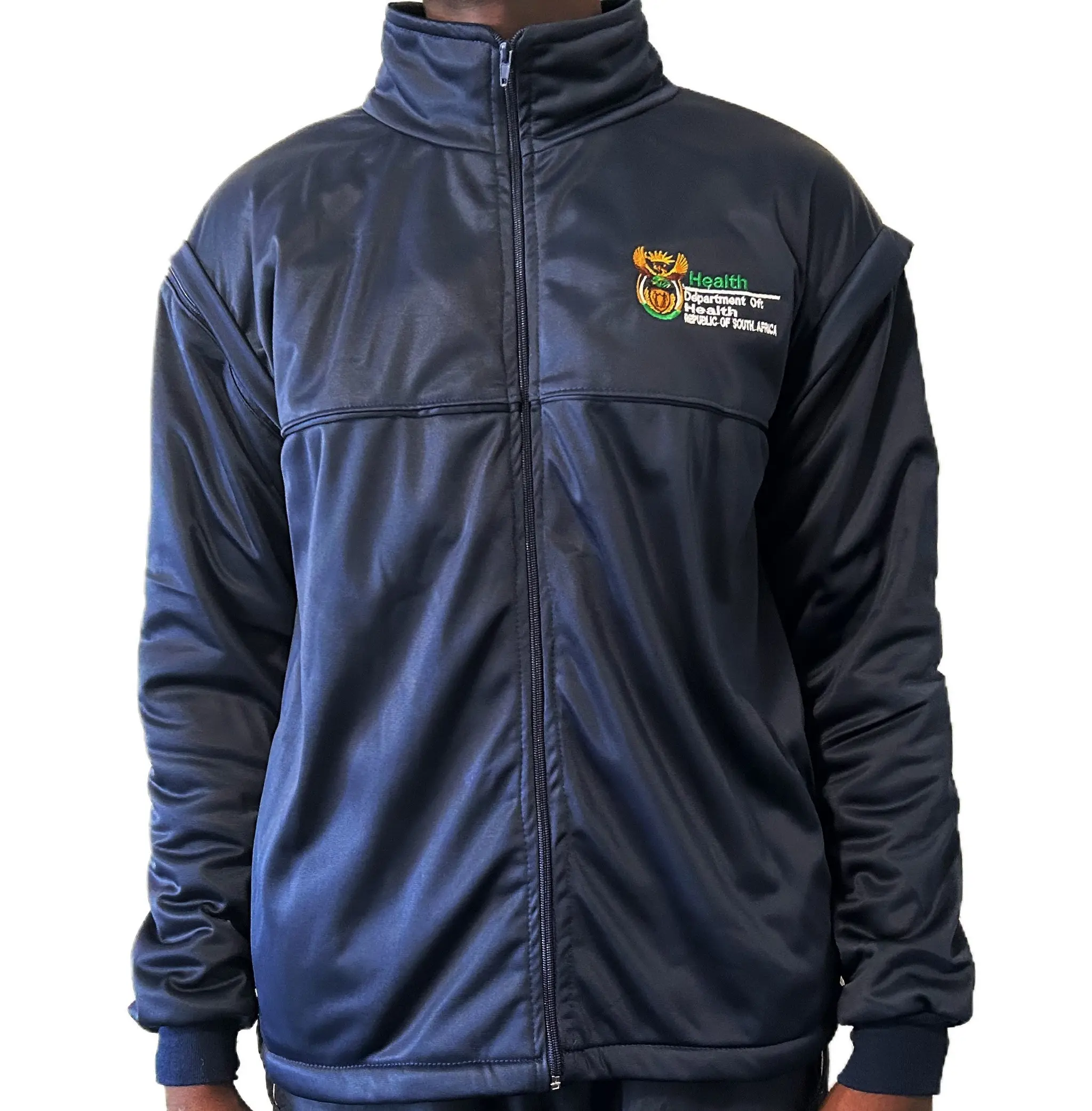 Premium Navy Nursing Jacket - Removable Sleeves (Long & Short Sleeve) - 2XL