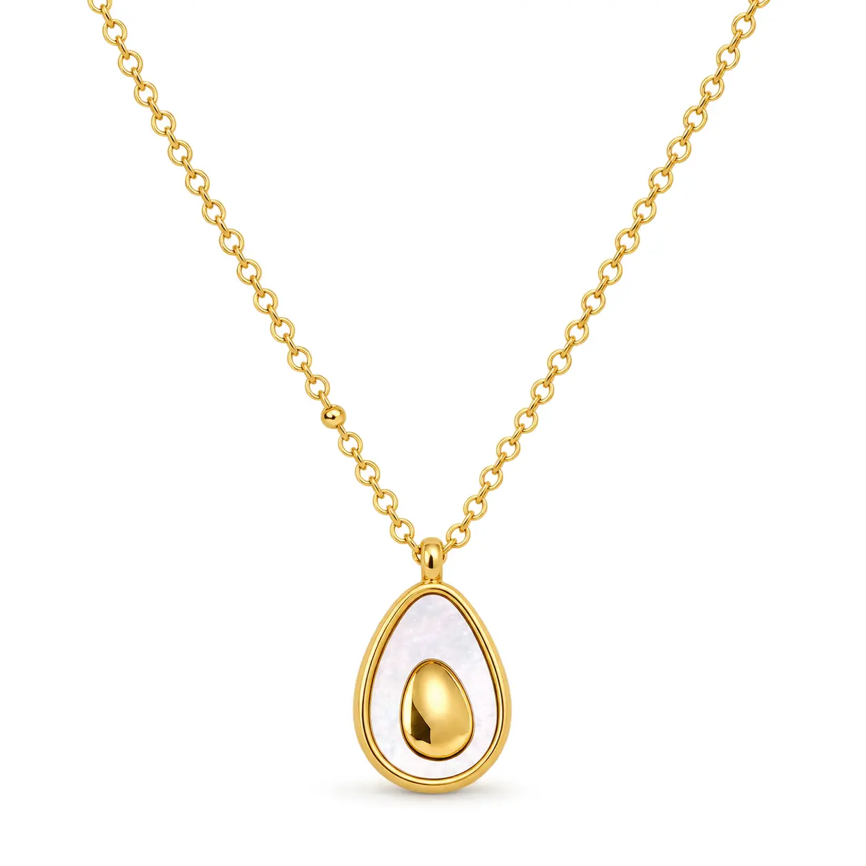 Shell Necklace for Women with Electroplated Titanium Steel Cable Chain and