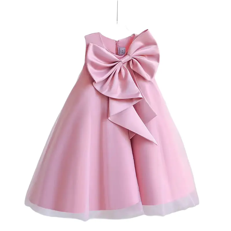 Luxury Satin Princess Tutu Dress for Girls Party & Special Occasions - Pink