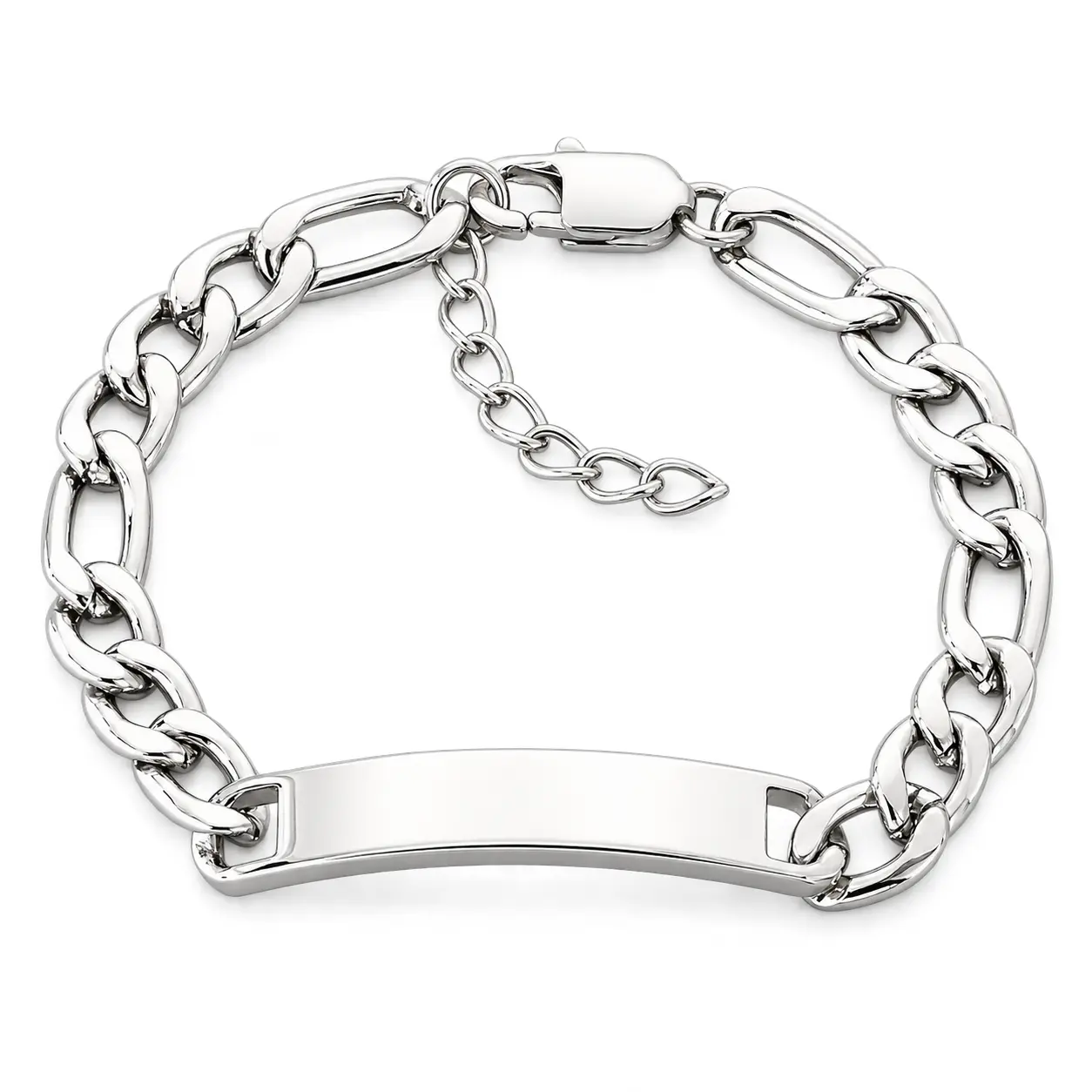 ID Chain Bracelet for Men - Stainless Steel - Silver