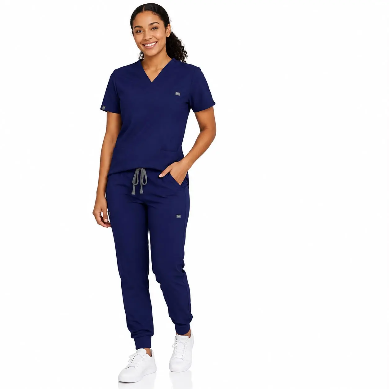Premium Women's V-Neck Medical Scrub Set - Comfortable Nurse Uniform