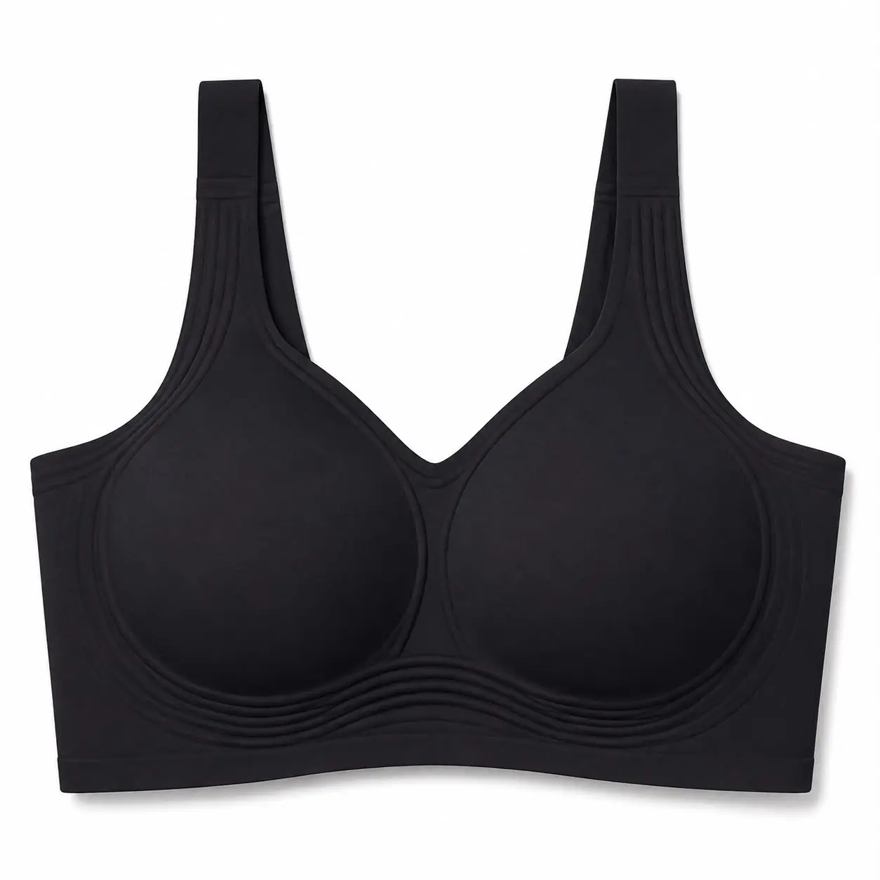Seamless Push-Up Bra for Women - Wire-Free Full Support Comfort Bra - Black